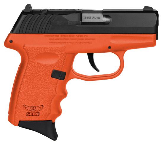 Picture of Sccy Industries Cpx3cborrdrg3 Cpx-3 Rd 380 Acp 10+1 2.96" Orange Polymer/Serrated Black Nitride Stainless Steel Slide/ Finger Grooved Orange Polymer Grip 