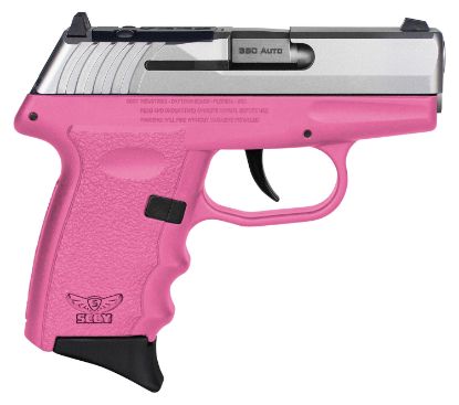 Picture of Sccy Industries Cpx3ttpkrdrg3 Cpx-3 Rd 380 Acp 10+1 2.96" Pink Polymer/Serrated Stainless Steel Slide/Finger Grooved Pink Polymer Grip 