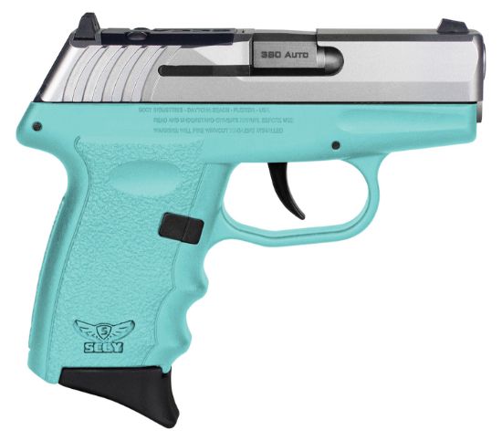 Picture of Sccy Industries Cpx3ttsbrdrg3 Cpx-3 Rd 380 Acp 10+1 2.96" Sccy Blue Polymer/Serrated Stainless Steel Slide/Finger Grooved Sccy Blue Polymer Grip 