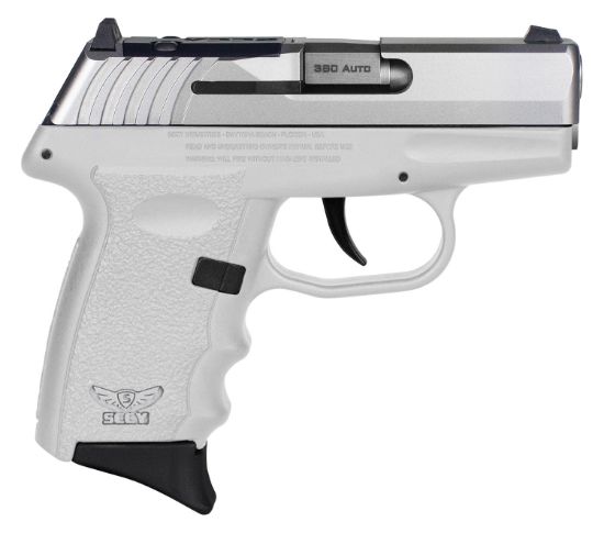 Picture of Sccy Industries Cpx3ttwtrdrg3 Cpx-3 Rd 380 Acp 10+1 2.96" White Polymer/Serrated Stainless Steel Slide/Finger Grooved White Polymer Grip 