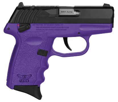 Picture of Sccy Industries Cpx4cbpurdrg3 Cpx-4 Rd 380 Acp 10+1 2.96" Purple Polymer/Serrated Black Nitride Stainless Steel Slide/Finger Grooved Purple Polymer Grip 