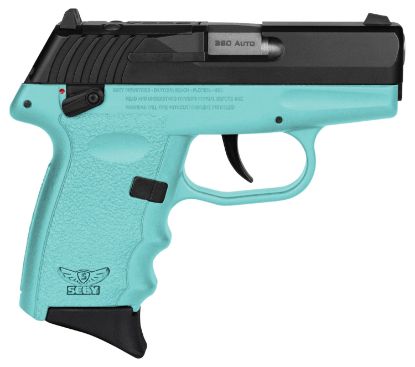 Picture of Sccy Industries Cpx4cbsbrdrg3 Cpx-4 Rd 380 Acp 10+1 2.96" Sccy Blue Polymer/Serrated Black Nitride Stainless Steel Slide/Finger Grooved Sccy Blue Polymer Grip 