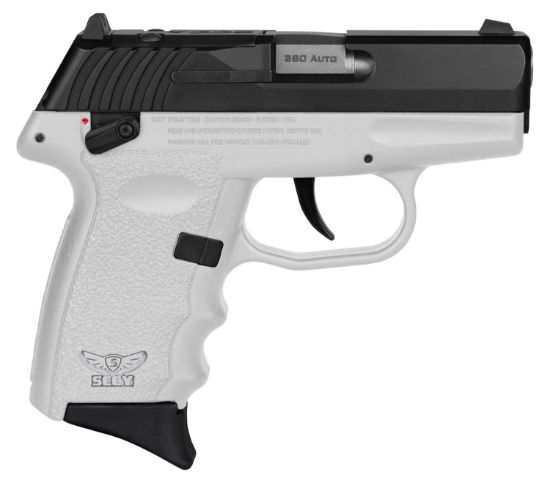 Picture of Sccy Industries Cpx4cbwtrdrg3 Cpx-4 Rd 380 Acp 10+1 2.96" White Polymer/Serrated Black Nitride Stainless Steel Slide/Finger Grooved White Polymer Grip 