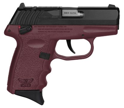 Picture of Sccy Industries Cpx4cbcrrdrg3 Cpx-4 Rd 380 Acp 10+1 2.96" Crimson Red Polymer/Serrated Black Nitride Stainless Steel Slide/Finger Grooved Crimson Red Polymer Grip 