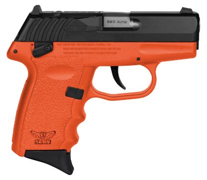 Picture of Sccy Industries Cpx4cborrdrg3 Cpx-4 Rd 380 Acp 10+1 2.96" Orange Polymer/Serrated Black Nitride Stainless Steel Slide/Finger Grooved Orange Polymer Grip 