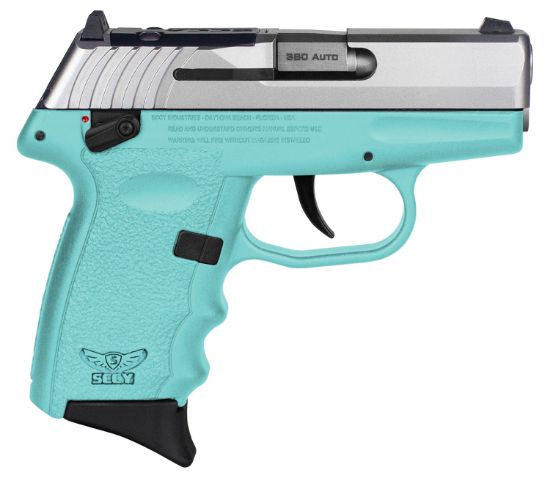 Picture of Sccy Industries Cpx4ttsbrdrg3 Cpx-4 Rd 380 Acp 10+1 2.96" Sccy Blue Polymer/Serrated Stainless Steel Slide/Finger Grooved Sccy Blue Polymer Grip 