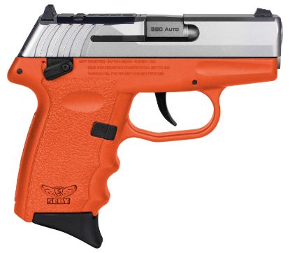 Picture of Sccy Industries Cpx4ttorrdrg3 Cpx-4 Rd 380 Acp 10+1 2.96" Orange Polymer/Serrated Stainless Steel Slide/Finger Grooved Orange Polymer Grip 