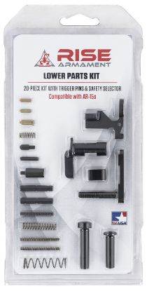 Picture of Rise Armament 12003 Lower Parts Kit (No Fire Control Group) Black For Ar-15 