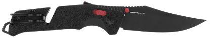 Picture of S.O.G Sog11120141 Trident At 3.70" Folding Clip Point Plain Black Tini Cryo D2 Steel Blade/Black W/Red Accents Grn Handle Features Line Cutter/Glass Breaker 