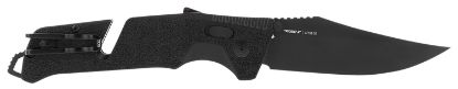 Picture of S.O.G Sog11120541 Trident At 3.70" Folding Clip Point Plain Black Tini Cryo D2 Steel Blade/Blackout Grn Handle Features Line Cutter/Glass Breaker 