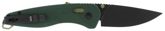 Picture of S.O.G Sog11410441 Aegis At 3.13" Folding Drop Point Plain Black Tini Cryo D2 Steel Blade/Forest W/Moss Accents Grn Handle 