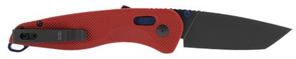 Picture of S.O.G Sog11410841 Aegis At 3.13" Folding Tanto Plain Black Tini Cryo D2 Steel Blade/Rescue Red W/Indigo Accents Grn Handle 