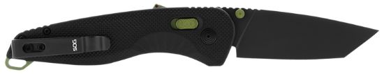 Picture of S.O.G Sog11410941 Aegis At 3.13" Folding Drop Point Plain Black Tini Cryo D2 Steel Blade/Black W/Moss Accents Grn Handle 