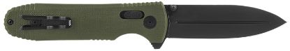 Picture of S.O.G Sog12610257 Pentagon Xr 3.60" Folding Spear Point Plain Black Tini Cryo Cts Xhp Blade/Od Green G10 Handle Includes Pocket Clip 