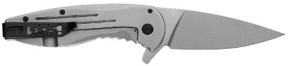 Picture of S.O.G Sog14410242 Aegis Flk 3.40" Folding Clip Point Satin 4116 Stainless Steel Blade/Silver Stainless Steel Handle Includes Pocket Clip 