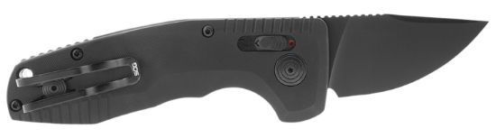 Picture of S.O.G Sog15381157 Sog-Tac Auto Compact *Ca 1.96" Folding Straight Back Plain Black Tini Cryo D2 Steel Blade Black Micro-Textured Anodized Aluminum Handle Includes Pocket Clip 