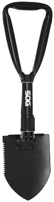 Picture of S.O.G Sogf08n Entrenching Tool Folding Shovel Plain/Serrated Blade Black Powder Coated High Carbon Steel Handle 18.25" Long Includes Sheath 