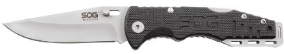 Picture of S.O.G Sogff1001c Salute Mini 3.10" Folding Clip Point Plain Bead Blasted 8Cr13mov Ss Blade Black G10 Handle Includes Pocket Clip 