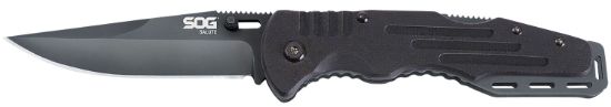 Picture of S.O.G Sog-Ff11-Cp Salute 3.62" Folding Clip Point Plain Black Hardcased 8Cr13mov Ss Blade Black G10 Handle Includes Belt Clip 