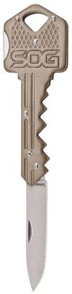 Picture of S.O.G Sog-Key102-C Key 1.50" Folding Plain Drop Point Satin 5Cr13mov Ss Blade/ Brass Stainless Steel Handle 