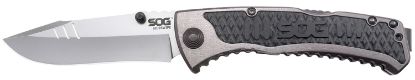 Picture of S.O.G Sog-Sw1011-C Sideswipe 3.40" Folding Clip Point Plain Bead Blasted 7Cr15mov Ss Blade Gray Anodized Aluminum/G10 Handle Includes Belt Clip 