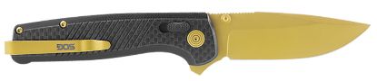 Picture of S.O.G Sogtm1033bx Terminus Xr Lte 2.95" Folding Clip Point Plain Gold Ticn Cryo Cpm S35vn Steel Blade Black G10/Carbon Fiber Handle Features Box Packaging Includes Pocket Clip 