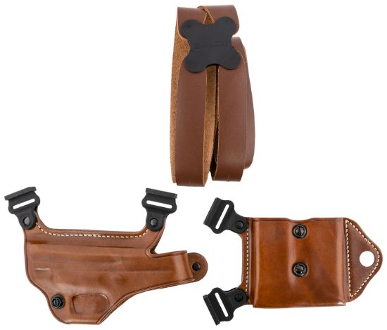 Picture of Galco Mcii653 Miami Classic Ii Shoulder System Size Fits Chest Up To 56" Tan Leather Compatible W/S&W M&P Shield/Glock 43/43X/Springfield Hellcat Pro Left Hand 