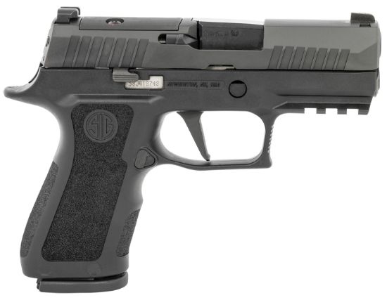 Picture of Sig Sauer 320Xc9bxr3pr2 P320 Xcompact 9Mm Luger 15+1 3.60" Carbon Steel Barrel, Black Nitron Optic Ready/Serrated Ss Slide, Black Stainless Steel Frame W/Picatinny Rail, Black Xcompact Polymer Grips 