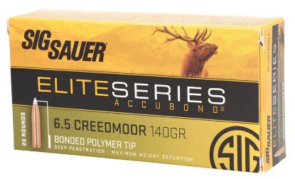 Picture of Sig Sauer E65cmab14020 Elite Hunting 6.5 Creedmoor 140 Gr Nosler Accubond 20 Per Box/ 10 Case 