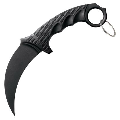 Picture of Cold Steel Cs92fk Fgx 4" Fixed Plain Karambit Black Griv-Ex Blade/Black Griv-Ex W/Overmold Kray-Ex Handle 