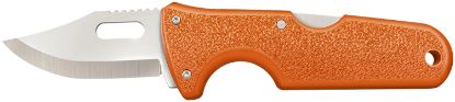 Picture of Cold Steel Cs40alz Click-N-Cut Hunter 2.50" Fixed Bowie/Gut Hook/Plain/Serrated Satin 420J2 Ss Blade/Orange Abs Handle Blister Pack Packaging 