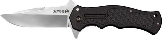 Picture of Cold Steel Cs20mwcb Crawford 1 3.50" Folding Clip Point Plain 4034 Ss Blade Black W/Traction Inlays Grn Handle Includes Pocket Clip 