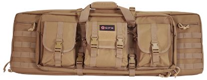 Picture of Gps Bags Drc36fde Double Rifle Case 36" Flat Dark Earth 600D Polyester W/ 2 Padded Pistol Sleeves Molle Webbing & Lockable Zippers 