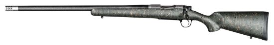 Picture of Christensen Arms 8010600601 Ridgeline 6.5 Creedmoor 4+1 20" Carbon Fiber/Threaded Barrel, Natural Stainless, Green With Black/Tan Webbing Stock, Left Hand 