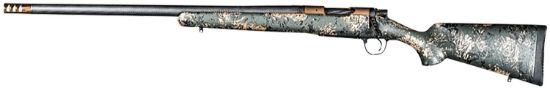 Picture of Christensen Arms 8010620800 Ridgeline Fft 6.5 Prc 3+1 20" Carbon Fiber/Threaded Barrel, Burnt Bronze Cerakote, Green With Black/Tan Accents Stock, Left Hand 