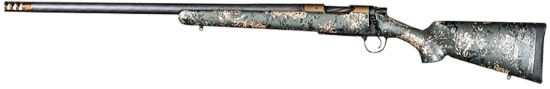 Picture of Christensen Arms 8010621000 Ridgeline Fft 7Mm Rem Mag 3+1 22" Carbon Fiber/Threaded Barrel, Burnt Bronze Cerakote, Green With Black/Tan Accents Stock, Left Hand 