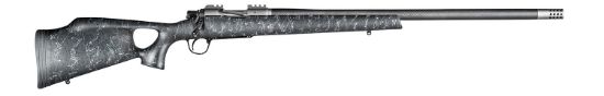 Picture of Christensen Arms Ca10269h14221 Summit Ti Full Size 6.5 Creedmoor 4+1, 24" Natural Titanium Steel Threaded Barrel, Natural Titanium Aluminum Receiver, Black W/Gray Webbing Fixed Thumbhole Stock 