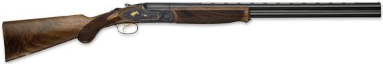 Picture of F.A.I.R. Frjbprtg1628 Jubilee Prestige Tartargua Gold 16 Gauge 2Rd 2.75" 28" Blued Barrel, Chrome Engraved Aluminum Receiver, Fine-Pitch Checkered Walnut Stock, Gold Trigger Includes Abs Case 