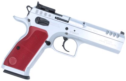 Picture of Tanfoglio Ifg Tfstock29or Stock Ii 9Mm Luger 16+1 4.44" Stainless Polygonal Rifled Barrel, Ported Slide & Frame W/Red Polymer Grips Right Hand 