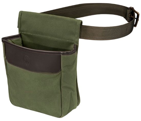 Picture of Beretta Usa Bs961020610076 Waxwear Shell Pouch Green Cotton/Leather Capacity 50Rd 