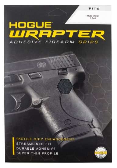 Picture of Hogue 18449 Wrapter Adhesive Grip Made Of Heavy Grit With Black Finish For S&W M&P Shield 9, 40 