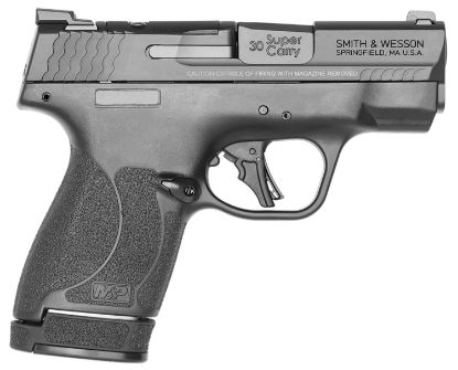 Picture of Smith & Wesson 13473 M&P Shield Plus Optic Ready 30 Super Carry 3.10" Barrel 13+1 Or 16+1, Black Polymer Frame & Grip, Optic Cut Armornite Stainless Steel Slide, Tritium Night Sights, Manual Safety 