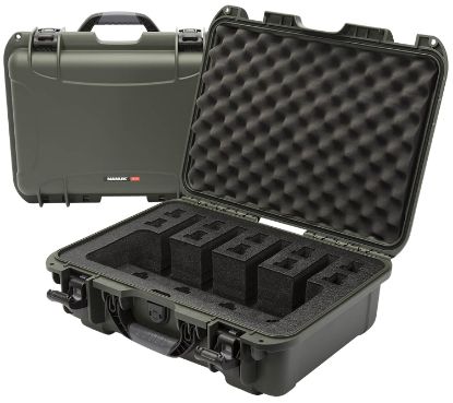 Picture of Nanuk 9254Up6 925 4 Up Pistol Case Waterproof Olive Resin W/ Closed-Cell Foam Padding 17" L X 11.80" W X 6.40" H Interior Dimensions 