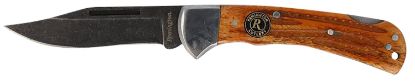 Picture of Remington Accessories 15646 Backwoods Lock Back Stonewashed Carbon Steel Blade Coffee Brown W/Remington Medallion Bone Handle 