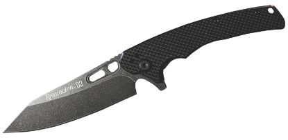 Picture of Remington Accessories 15666 Edc Folding Caper Stonewashed D2 Steel Blade Black G10 Handle Includes Pocket Clip 