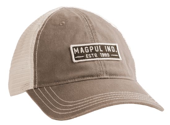 Picture of Magpul Mag1260-252 Established Garment Trucker Hat Driftwood Adjustable Snapback Osfa Embroidered Patch 