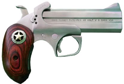 Picture of Bond Arms Barr Rustic Ranger 45 Colt (Lc) 410 Gauge 2Rd Shot 4.25" Matte Stainless Stainless Stainless Steel Frame Rosewood W/Integrated Star Grips 
