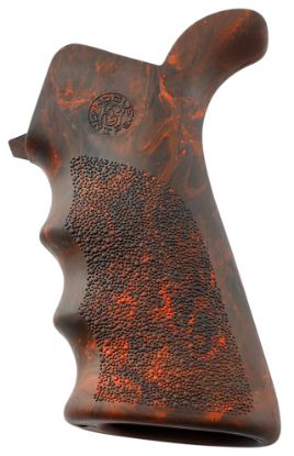 Picture of Hogue 15421 Overmolded Beavertail Made Of Rubber With Red Lava Finish, Cobblestone Texture & Finger Grooves For Ar-15, M16 