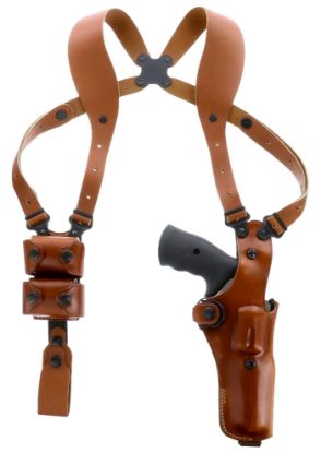 Picture of Galco Vhs4104 Vhs 4.0 Shoulder System Vertical Ambidextrous, Size Fits Chest Up To 56", Tan Leather, Fits L Frame S&W Model 686 (4" Barrel) 