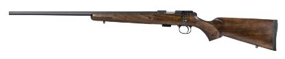 Picture of Cz-Usa 02390 Cz 457 American Full Size 22 Lr 5+1 24" Black Nitride Black Nitride Steel Receiver Turkish Walnut Fixed American Style Stock Left Hand 